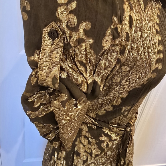 Diane Von Furstenberg Gold and Brown Midi Dress - Picture 14 of 17